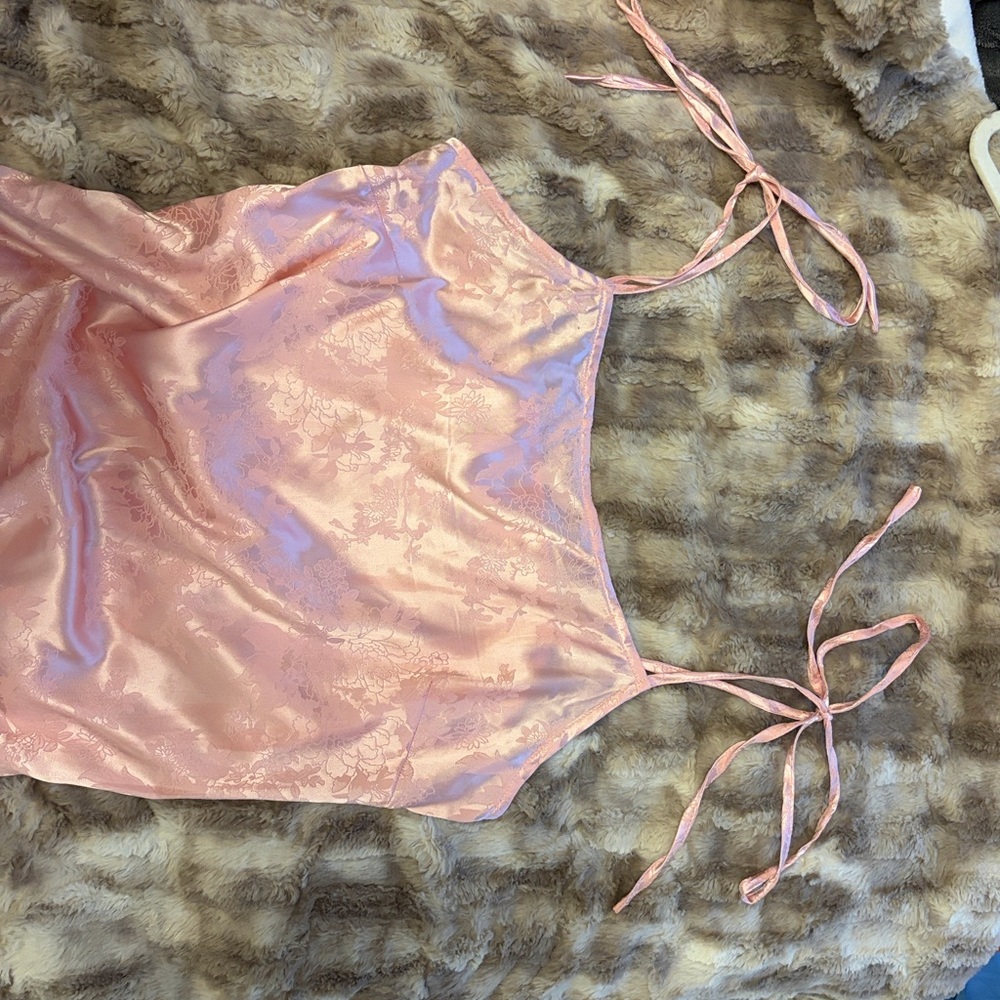 Satin Slip Dress with Tie Straps